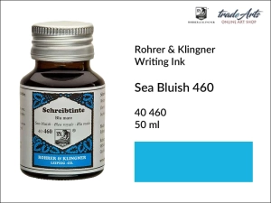 Atrament artystyczny Rohrer & Klingner Writing Ink, kolor: Sea Bluish 460, but. 50 ml