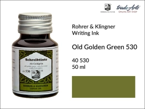Atrament artystyczny Rohrer & Klingner Writing Ink, kolor: Old Golden Green 530, but. 50 ml