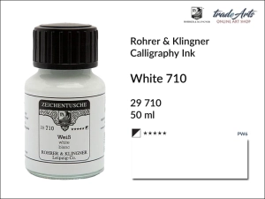 Tusz kaligraficzny Rohrer & Klingner Calligraphy Ink, kolor: White 710, but. 50 ml