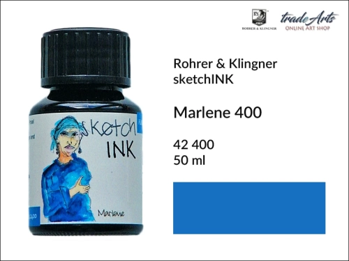 Rohrer &amp; Klingner sketchINK  atrament Marlene 400 but. 50 ml, atrament artystyczny sketchINK Marlene 400 Rohrer &amp; Klingner, atrament do piór wiecznych sketchINK Rohrer &amp; Klingner,  kaligrafia, atrament kreślarski,  atrament kolorowy,