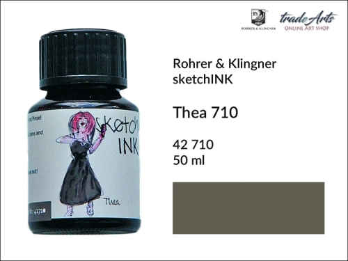 Rohrer &amp; Klingner sketchINK  atrament Thea 710 but. 50 ml, atrament artystyczny sketchINK Thea 710 Rohrer &amp; Klingner, atrament do piór wiecznych sketchINK Rohrer &amp; Klingner,  kaligrafia, atrament kreślarski,  atrament kolorowy,