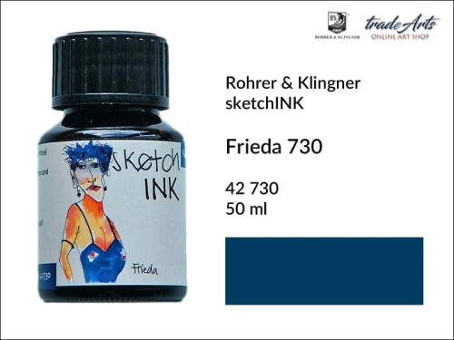Rohrer &amp; Klingner sketchINK  atrament Frieda 730 but. 50 ml, atrament artystyczny sketchINK Frieda 730 Rohrer &amp; Klingner, atrament do piór wiecznych sketchINK Rohrer &amp; Klingner,  kaligrafia, atrament kreślarski,  atrament kolorowy,
