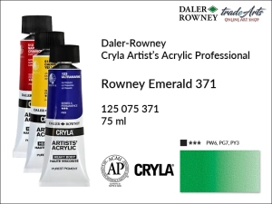 Farba akrylowa Cryla Professional Artist's Acrylic  Daler-Rowney, kolor: Rowney Emerald 371, tuba 75 ml 