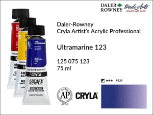 Farba akrylowa  Cryla Professional Artist's Acrylic  Daler-Rowney, kolor: Ultramarine 123, tuba 75 ml 