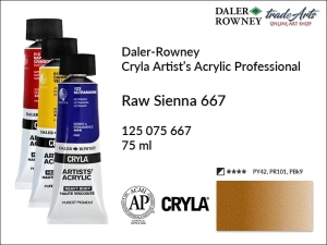 Farba akrylowa Cryla Professional Artist's Acrylic  Daler-Rowney, kolor: Raw Sienna 667, tuba 75 ml 