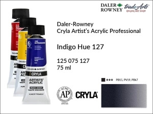 Farba akrylowa Cryla Professional Artist's Acrylic Daler-Rowney, kolor: Indigo Hue 127, tuba 75 ml