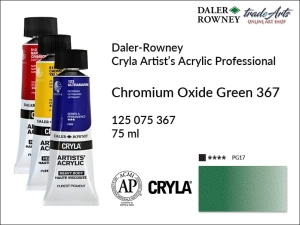 Farba akrylowa Cryla Professional Artist's Acrylic  Daler-Rowney, kolor: Chromium Oxide Green 367, tuba 75 ml 