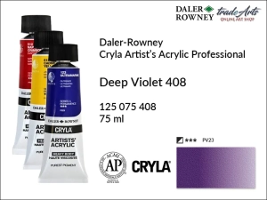 Farba akrylowa  Cryla Professional Artist's Acrylic Daler-Rowney, kolor: Deep Violet 408, tuba 75 ml 
