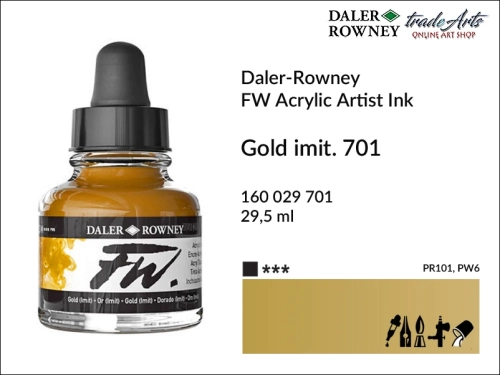 Daler-Rowney FW Acrylic Ink - Gold 701 but. 29  ml, tusz
akrylowy FW Acrylic Ink Gold 701 but. 29 ml Daler-Rowney, Daler-Rowney FW Acrylic Ink tusz akrylowy Gold 701, tusz akrylowy Daler-Rowney, aerograf, tusze, Daler-Rowney,