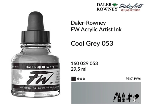 Daler-Rowney FW Acrylic Ink - Cool Grey 053 but. 29  ml, tusz
akrylowy FW Acrylic Ink Cool Grey 0531 but. 29 ml Daler-Rowney, Daler-Rowney FW Acrylic Ink tusz akrylowy Cool Grey 053, tusz akrylowy Daler-Rowney, aerograf, tusze, Daler-Rowney,