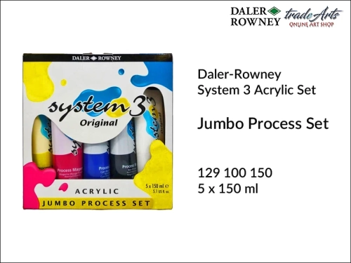 Zestaw farb akrylowych Jumbo Process Set System 3 Original Daler-Rowney, Jumbo Process Set System 3 Original Daler-Rowney - zestaw farb akrylowych w tubkach, zestaw farb akrylowych Jumbo Process Set System 3 Original,