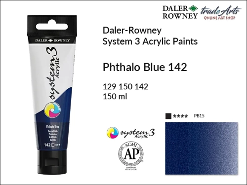Daler-Rowney System 3 Acrylic farba akrylowa Phthalo Blue 142, farby akrylowe w tubach System 3 Acrylic Daler-Rowney, farba akrylowa Phthalo Blue 142 System 3 Acrylic Daler-Rowney, farby akrylowe, akryle, Daler-Rowney,