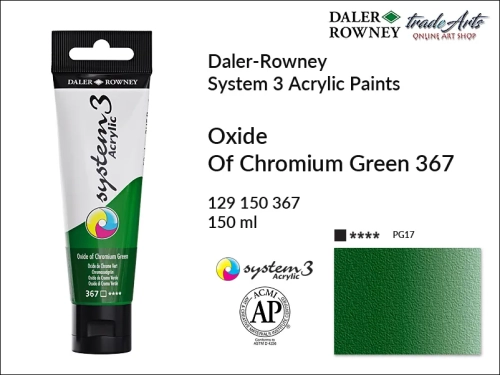 Daler-Rowney System 3 Acrylic farba akrylowa Oxide of Chromium Green 367, farby akrylowe w tubach System 3 Acrylic Daler-Rowney, farba akrylowa Oxide of Chromium Green 367 System 3 Acrylic Daler-Rowney, farby akrylowe, akryle, Daler-Rowney,