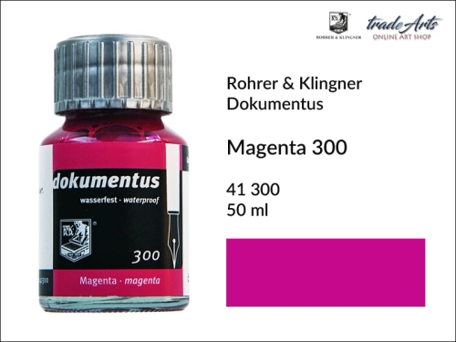 Rohrer &amp; Klingner Dokumentus Ink Magenta 300 but. 50 ml, atrament Dokumentus Magenta 300 Rohrer &amp; Klingner,  atramenty dla dokumentów Rohrer &amp; Klingner, archiwizacja, pisanie, dokumenty, atramenty,