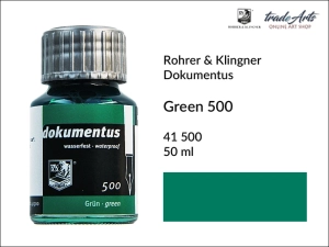 Atrament do obsługi dokumentów Dokumentus Rohrer & Klingner, kolor: Green 500, opak. 50 ml 