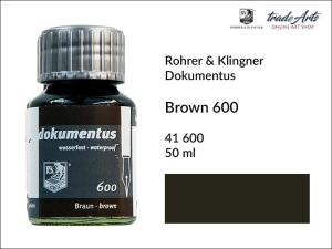 Atrament do obsługi dokumentów Dokumentus Rohrer & Klingner, kolor: Brown 600, opak. 50 ml