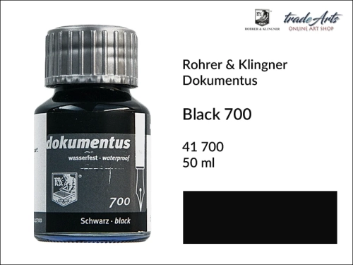 Rohrer &amp; Klingner Dokumentus Ink Black 700 but. 50 ml, atrament Dokumentus Black 700 Rohrer &amp; Klingner,  atramenty dla dokumentów Rohrer &amp; Klingner, archiwizacja, pisanie, dokumenty, atramenty,