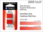 Kostka akwarelowa podwójna Aquafine Watercolour Half Pan Twin Set Daler-Rowney 004: Vermilion-Cadmium Red Hue