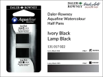 Kostka akwarelowa podwójna Aquafine Watercolour Half Pan Twin Set Daler-Rowney 022: Ivory Black-Lamp Black