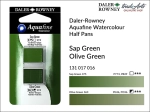 Kostka akwarelowa podwójna Aquafine Watercolour Half Pan Twin Set Daler-Rowney 016: Sap Green-Olive Green