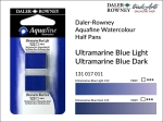 Kostka akwarelowa podwójna Aquafine Watercolour Half Pan Twin Set Daler-Rowney 011: Ultramarine Blue Light-Ultramarine Blue Dark