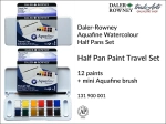 Zestaw akwareli Travel Set Half Pan Aquafine Watercolour Daler-Rowney, opak. 12 szt. + pędzelek