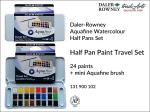 Zestaw akwareli Travel Set Half Pan Aquafine Watercolour Daler-Rowney, opak. 24 szt. + pędzelek 