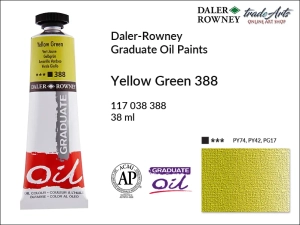 Farba olejna Graduate Oil Colour Daler-Rowney, kolor: Yellow Green 388, tuba 38 ml 