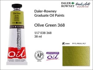 Farba olejna Graduate Oil Colour Daler-Rowney, kolor: Olive Green 368, tuba 38 ml 