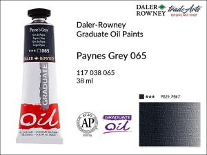 Farba olejna Graduate Oil Colour Daler-Rowney, kolor: Payne's Grey 065, tuba 38 ml  