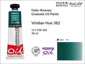 Farba olejna Graduate Oil Colour Daler-Rowney, kolor: Viridian Hue 382, tuba 38 ml