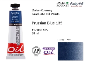 Farba olejna Graduate Oil Colour Daler-Rowney, kolor: Prussian Blue 135, tuba 38 ml 