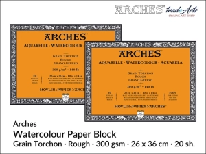 Arches Aquarelle Grain Torchon blok akwarelowy szorstki, 300 gsm, 26 x36 cm, 20 ark. 