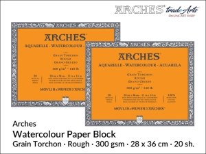 Arches Aquarelle Grain Torchon blok akwarelowy szorstki, 300 gsm, 28 x36 cm, 20 ark. 