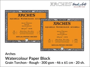 Arches Aquarelle Grain Torchon blok akwarelowy szorstki, 300 gsm, 46 x61 cm, 20 ark.