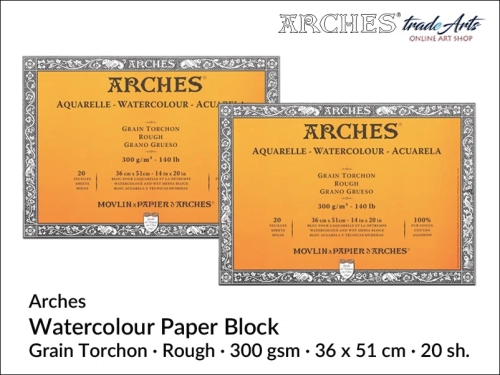 Blok akwarelowy Arches 36 x 51 cm,  Arches Watercolour Block Grain Torchon 36 x 51 cm,  Arches Aquarelle Block Grain Torchon 36 x 51 cm, blok akwarelowy szorstki Arches, bloki akwarelowe, Arches Torchon,