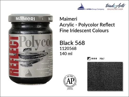 Farba akrylowa opalizujaca Maimeri Polycolor Reflect Black 568, Polycolor Reflect Black 568 farba  akrylowa opalizująca , farby Maimeri Polycolor Reflect, farby akrylowe, Polycolor Reflect, tradearts,