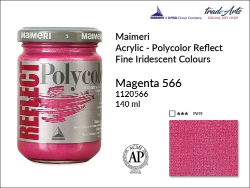 Farba akrylowa opalizujaca Maimeri Polycolor Reflect Magenta 566, Polycolor Reflect Magenta 566 farba  akrylowa opalizująca , farby Maimeri Polycolor Reflect, farby akrylowe odblaskowe, Polycolor Reflect, tradearts,