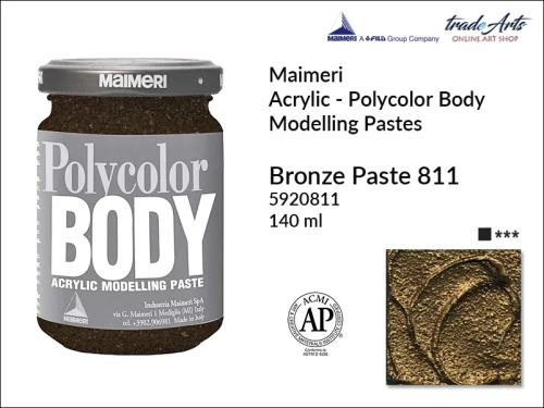 Farba strukturalna Maimeri Polycolor Body Bronze Paste 811, Polycolor Body Bronze Paste 811 farba strukturalna , farby Maimeri Polycolor Body, farby akrylowe, Polycolor Body, tradearts,