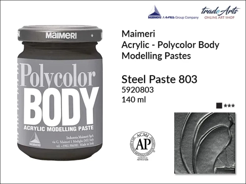 Farba strukturalna Maimeri Polycolor Body Steel Paste 803, Polycolor Body Steel Paste 803 farba strukturalna , farby Maimeri Polycolor Body, farby akrylowe, Polycolor Body, tradearts,