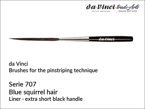 Da Vinci Brushes for Pinstriping series 707, pędzel do pinstripingu niebieska wiewiórka Da Vinci 707, pędzel do prążkowania da Vinci 707, pędzel liner da Vinci 707,