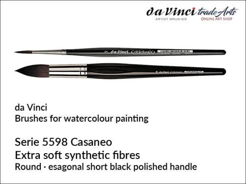Da Vinci Casaneo Synthetic Squirrel Hair Watercolour Brushes, Da Vinci Casaneo pędzle akwarelowe okrągłe imitacja wiewiórki, pędzle do akwareli imitacja wiewiórki Casaneo da Vinci, pędzle akwarelowe okrągłe Casaneo da Vinci,