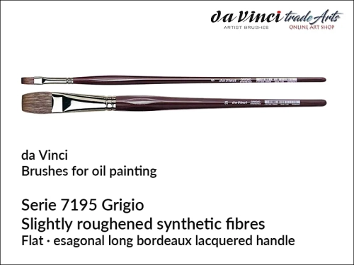 Da Vinci GRIGIO 7195 Flat Synthetic Oil Painting Brushes, pędzle płaskie syntetyczne do farb olejnych da Vinci GRIGIO 7195,  pędzle syntetyczne da Vinci GRIGIO 7195 do akryli,  da Vinci GRIGIO 7195 pędzle płaskie do farb olejnych,