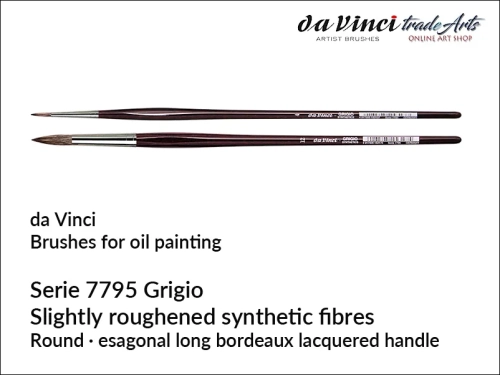 Da Vinci GRIGIO 7795 Round Synthetic Oil Painting Brushes, pędzle okrągłe syntetyczne do farb olejnych da Vinci GRIGIO 7795,  pędzle syntetyczne da Vinci GRIGIO 7795 do akryli,  da Vinci GRIGIO 7795 pędzle okrągłe do farb olejnych,