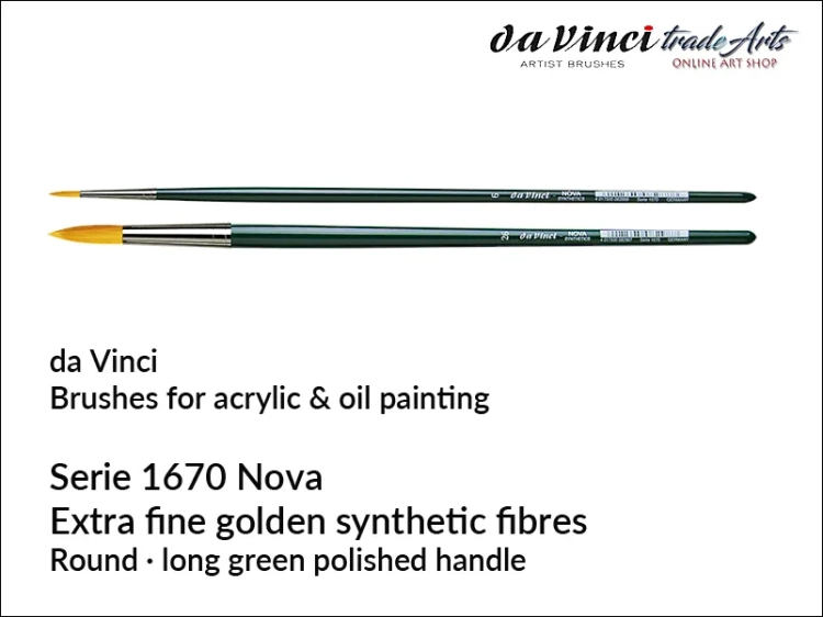 Da Vinci Round NOVA Synthetic 1670 Oilpainitng Brushes, pędzle okrągłe do farb olejnych da Vinci NOVA Synthetics, da Vinci NOVA Synthetics pędzle okrągłe włosie syntetyczne do farb olejnych, pędzle okrągłe da Vinci NOVA Synthetics do farb olejnych,