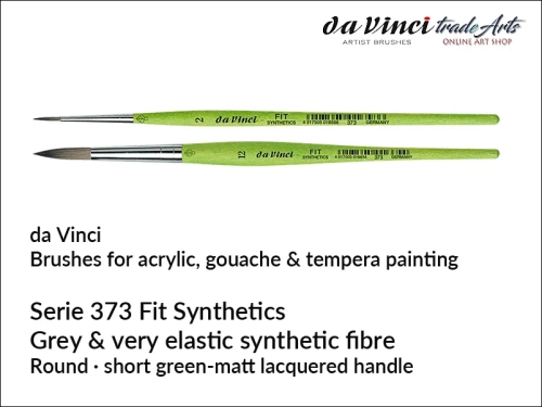 Da Vinci Fit Synthetics 373 Hobby Round Brushes, pędzle okrągłe syntetyczne hobbystyczne da Vinci Fit 373, da Vinci Fit Synthetics 373 pędzle okrągłe syntetyczne hobby i szkoła, pędzle okrągłe syntetyczne da Vinci Fit 373, pędzle hobbystyczne,