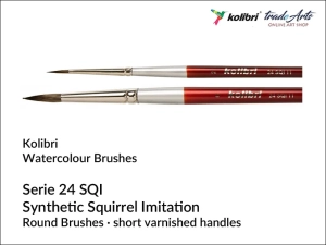 Pędzel do farb akwarelowych okrągły syntetyczna wiewiórka Kolibri  SQI Aquarell Line, seria 24 SQI 9