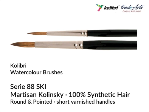 Kolibri  Watercolour Martisan Kolinsky 88 SKI Round, pędzel akwarelowy okrągły Kolibri 88 SKI, pędzel akwarelowy okrągły Martisan Kolinsky Kolibri 88 SKI, Kolibri 88 SKI pędzel okrągły Martisan Kolinsky, pędzle, Kolibri,