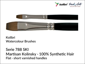 Pędzel do farb akwarelowych płaski syntetyczny Kolibri Martisan Kolinsky, seria 788 SKI 10