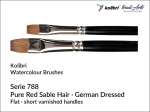 Pędzel do farb akwarelowych płaski Kolibri Pure Red Sable Hair, seria 788/2
